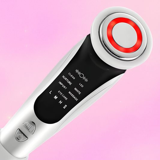 Masajeador Facial 7 en 1 con Tecnología LED por Microcorriente