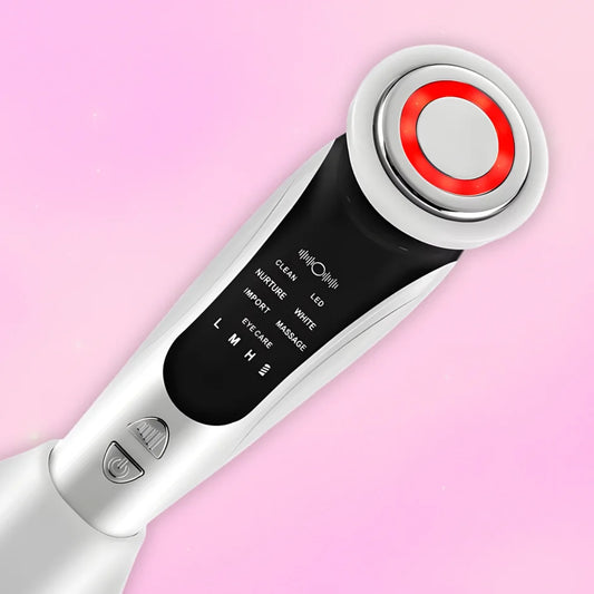 Masajeador Facial 7 en 1 con Tecnología LED por Microcorriente