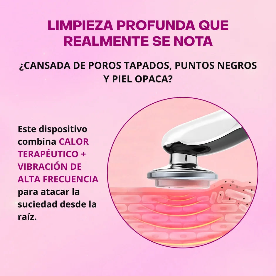 Masajeador Facial 7 en 1 con Tecnología LED por Microcorriente