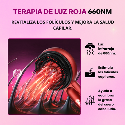 Cepillo Eléctrico de Masaje Capilar con Tecnología LED por Microcorriente