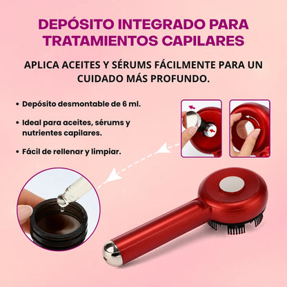 Cepillo Eléctrico de Masaje Capilar con Tecnología LED por Microcorriente