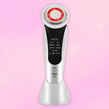Masajeador Facial 7 en 1 con Tecnología LED por Microcorriente